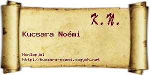 Kucsara Noémi névjegykártya